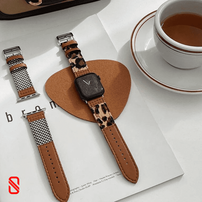 بند اپل واچ چرم و جین Leather & Jean طرحدار